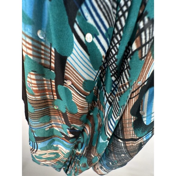 Y2K Boho Vintage Beaded Sequins Print Mesh  Crop Top Women V Neck  Camis esmeral - Picture 4 of 11